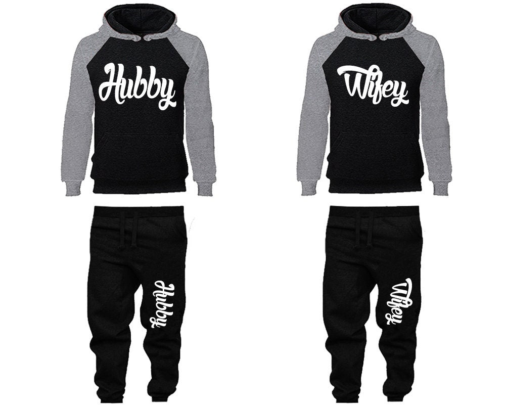 Hubby Wifey Wedding gift tracksuit valentine sweatsuit hoodies jogger pants gift for her gift for him  Matching 4 items Sold Separately