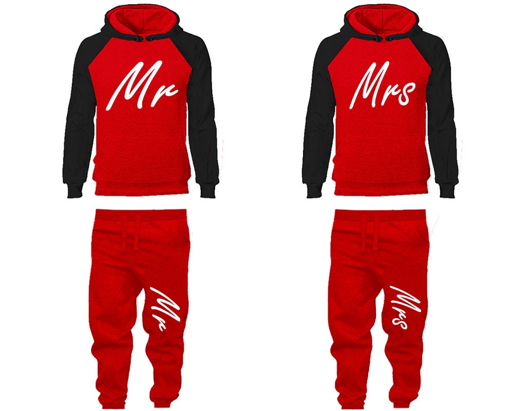 Mr Mrs Hoodie Jogger pants anniversary gift outfits Wedding  gift for her gift for him  Matching 4 items Sold Separately