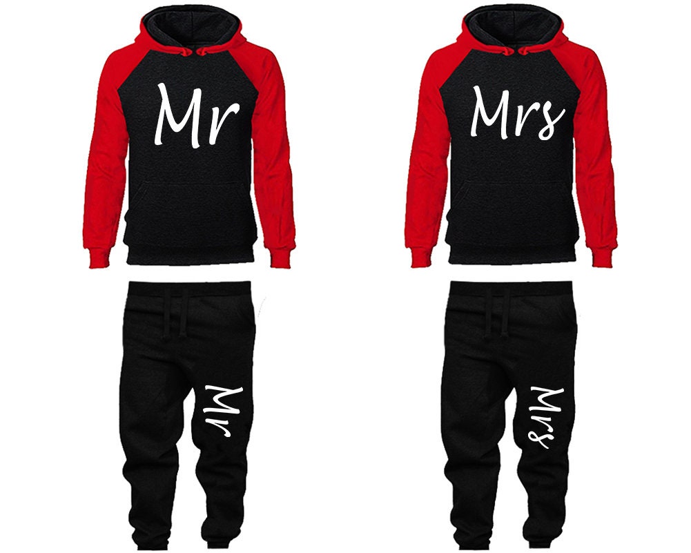 Hubby Wifey Mr Mrs Hoodie Jogger pants anniversary gift outfits Wedding gift for her gift for him  Matching 4 items Sold Separately