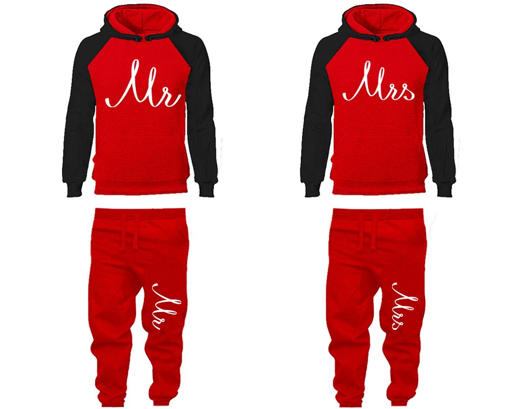 King Queen Mr Mrs wedding Couple clothing Jogger pants hoodie anniversary gift Wedding gift  Matching 4 items Sold Separately