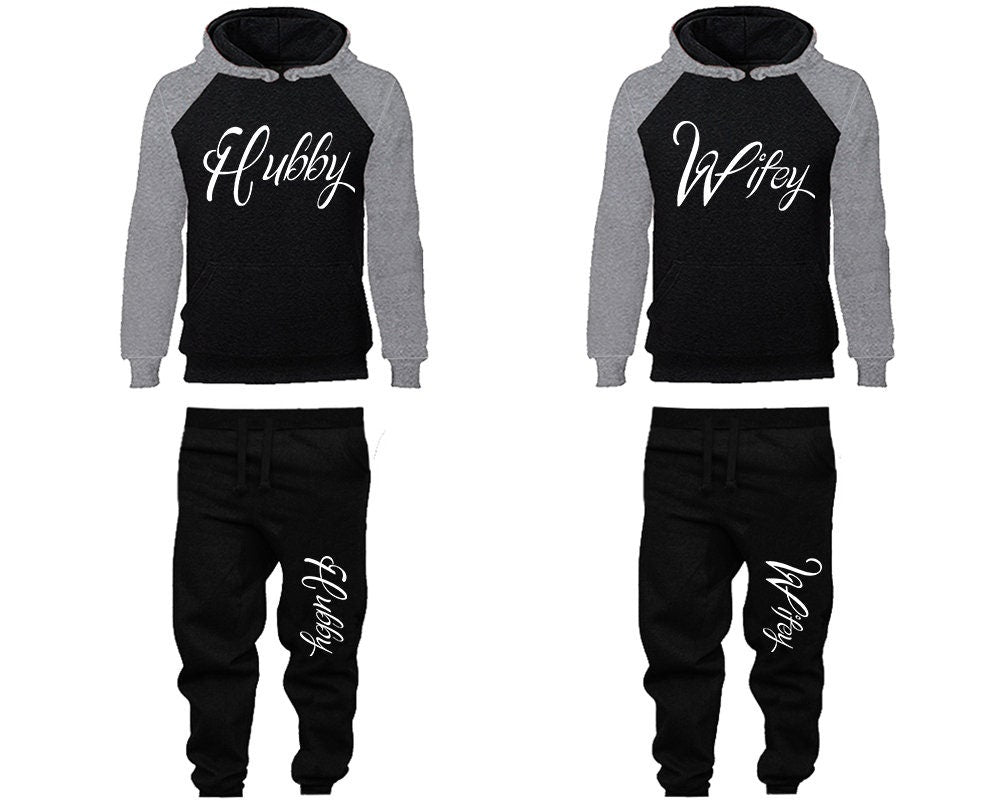 Couples gift for her gift for him Hubby Wifey Wedding gift hoodies jogger pants gift for her gift for him Matching 4 items Sold Separately