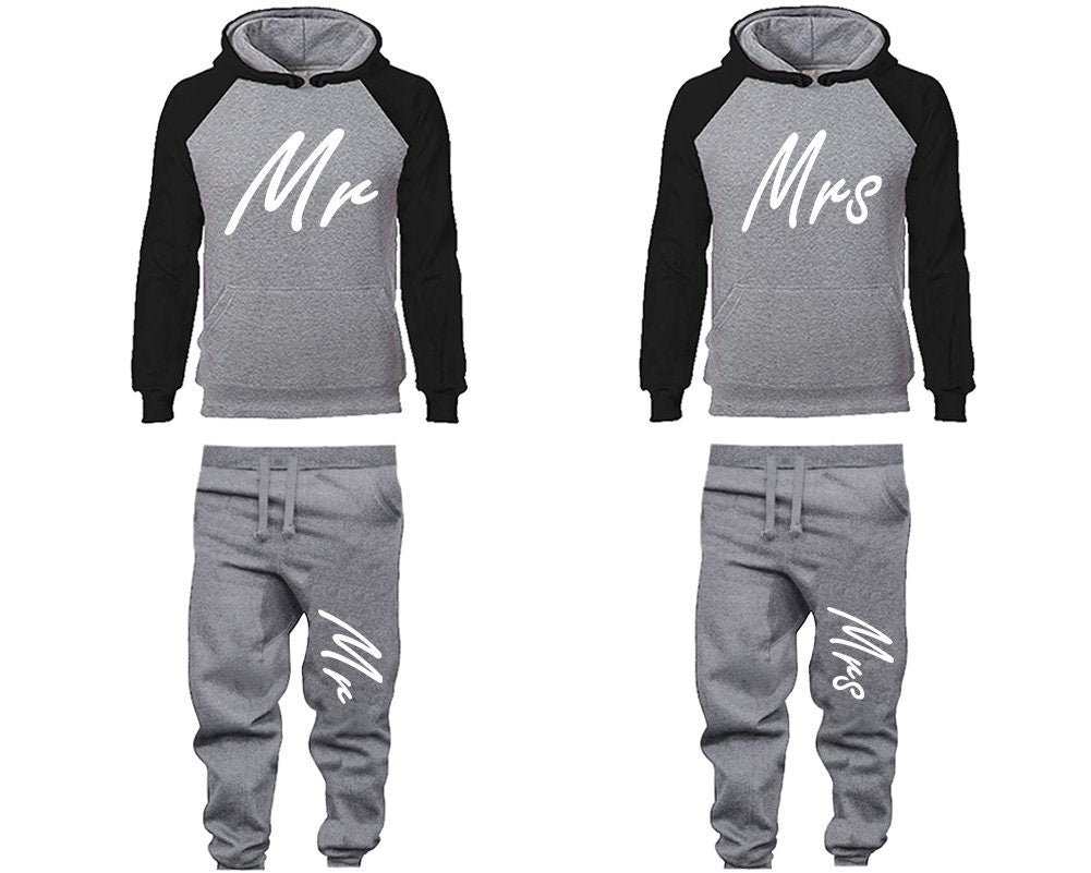 Mr Mrs Hoodie Jogger pants anniversary gift outfits Wedding  gift for her gift for him  Matching 4 items Sold Separately