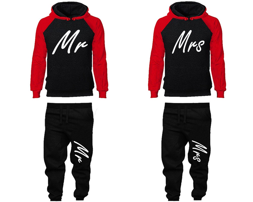 Mr Mrs Hoodie Jogger pants anniversary gift outfits Wedding  gift for her gift for him  Matching 4 items Sold Separately