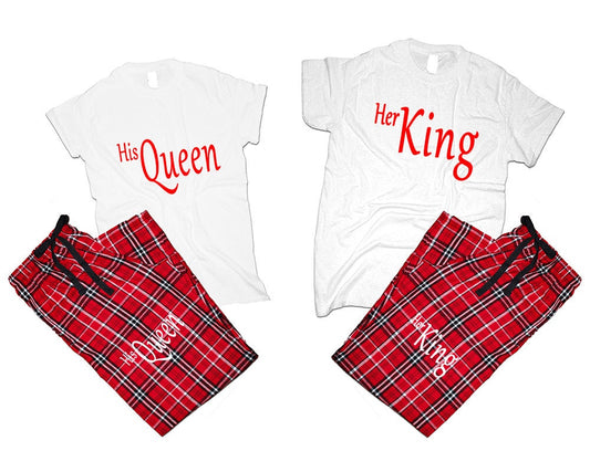 King Queen matching pants shirts flannel  sets matching t shirts pants  woman man Couple outfits  gift  4 items sold separately