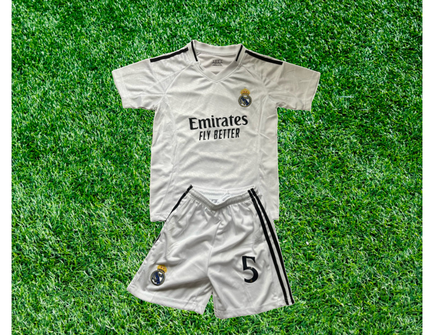 2024 White Soccer Kids Jersey, Youth jersey, Boys and girls jersey, Jersey plus Shorts, sets for kids, birthday gift for him,