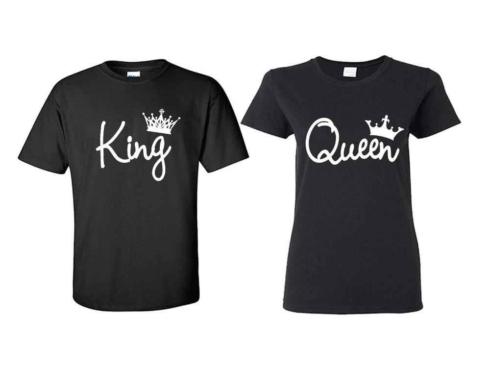 King Queen matching couple shirts.Couple shirts, Black t shirts for men, t shirts for women. Couple matching shirts.