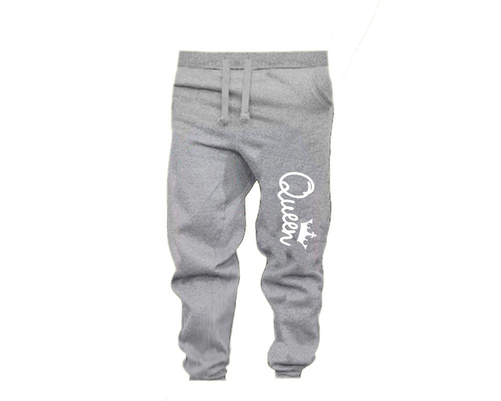 Black Grey color Queen design Jogger Pants for Woman