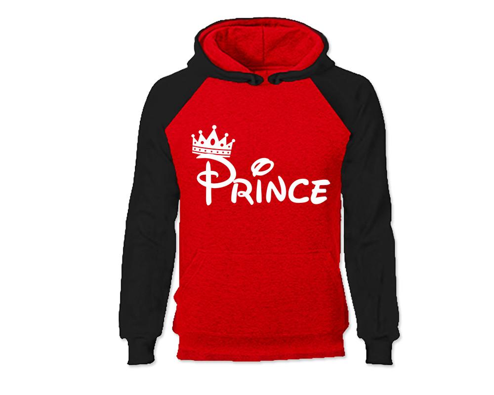 Black Red color Prince design Hoodie for Man.