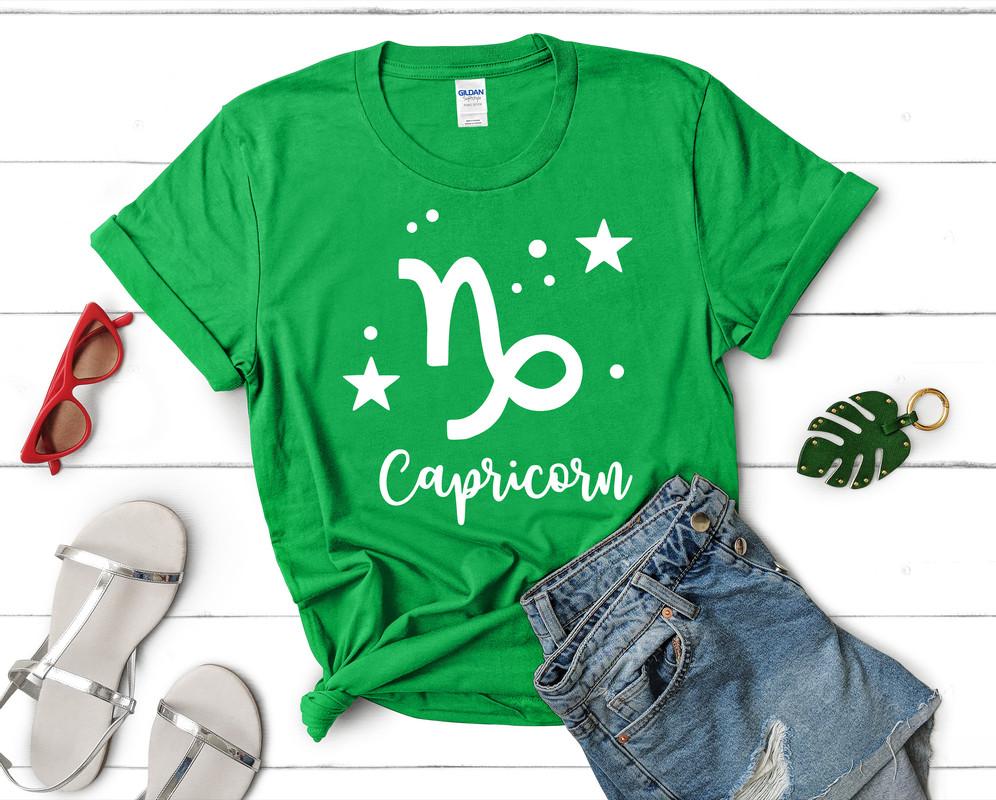 Capricorn t shirts for women. Custom t shirts, ladies t shirts. Irish Green shirt, tee shirts.