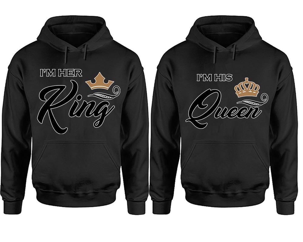 King Queen hoodie, Matching couple hoodies, Black pullover hoodies. Couple jogger pants and hoodies set.
