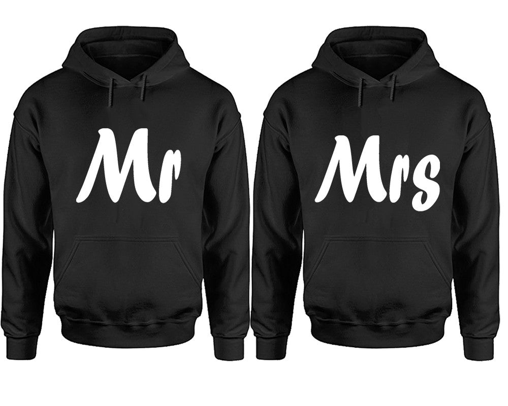 Mr and Mrs hoodies, Matching couple hoodies, Black pullover hoodies