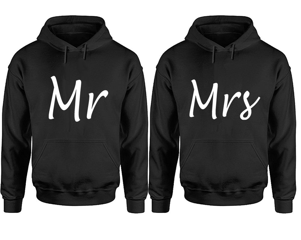 Mr and Mrs hoodies, Matching couple hoodies, Black pullover hoodies