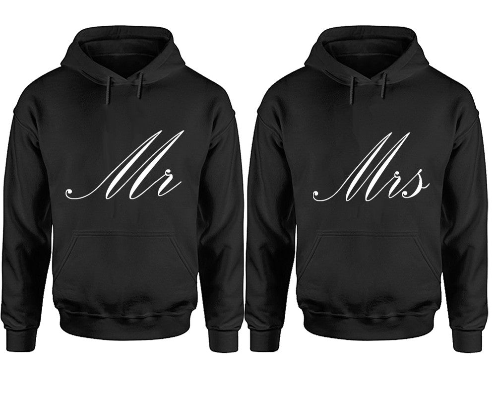 Mr and Mrs hoodies, Matching couple hoodies, Black pullover hoodies