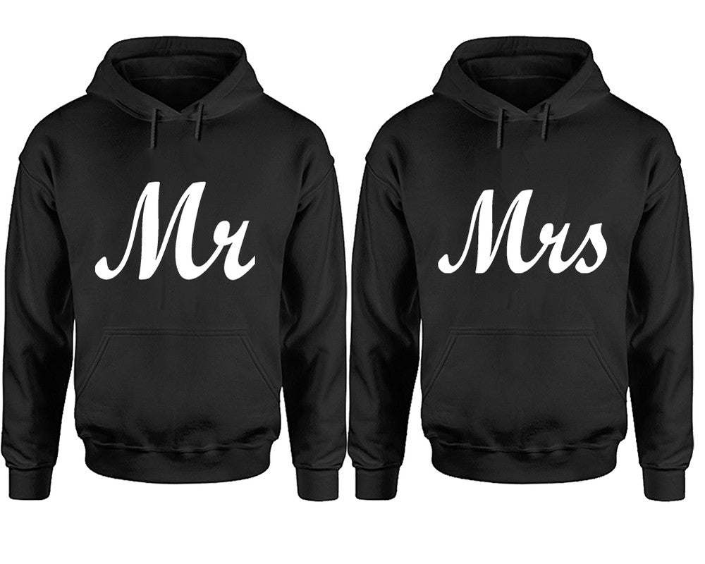 Mr and Mrs hoodies, Matching couple hoodies, Black pullover hoodies
