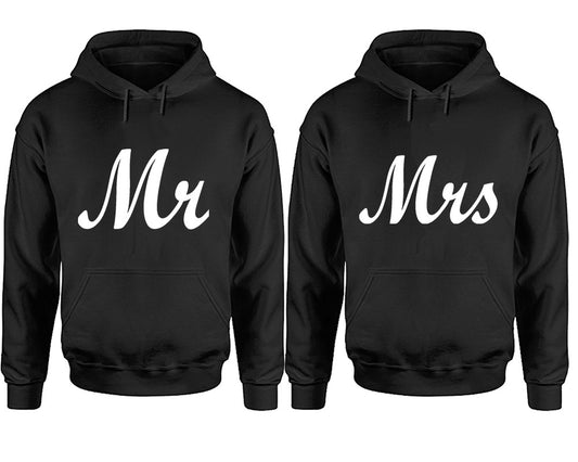 Mr and Mrs hoodies, Matching couple hoodies, Black pullover hoodies
