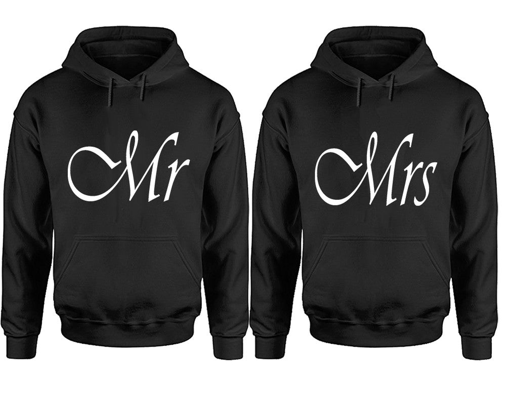 Mr and Mrs hoodies, Matching couple hoodies, Black pullover hoodies