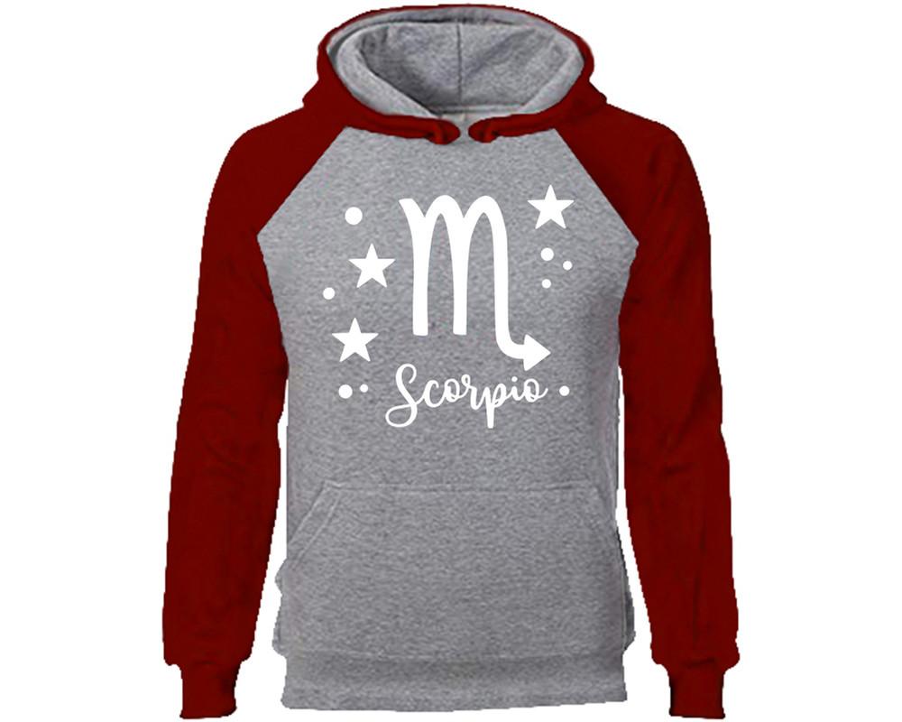 Scorpio Zodiac Sign hoodie. Burgundy Grey Hoodie, hoodies for men, unisex hoodies