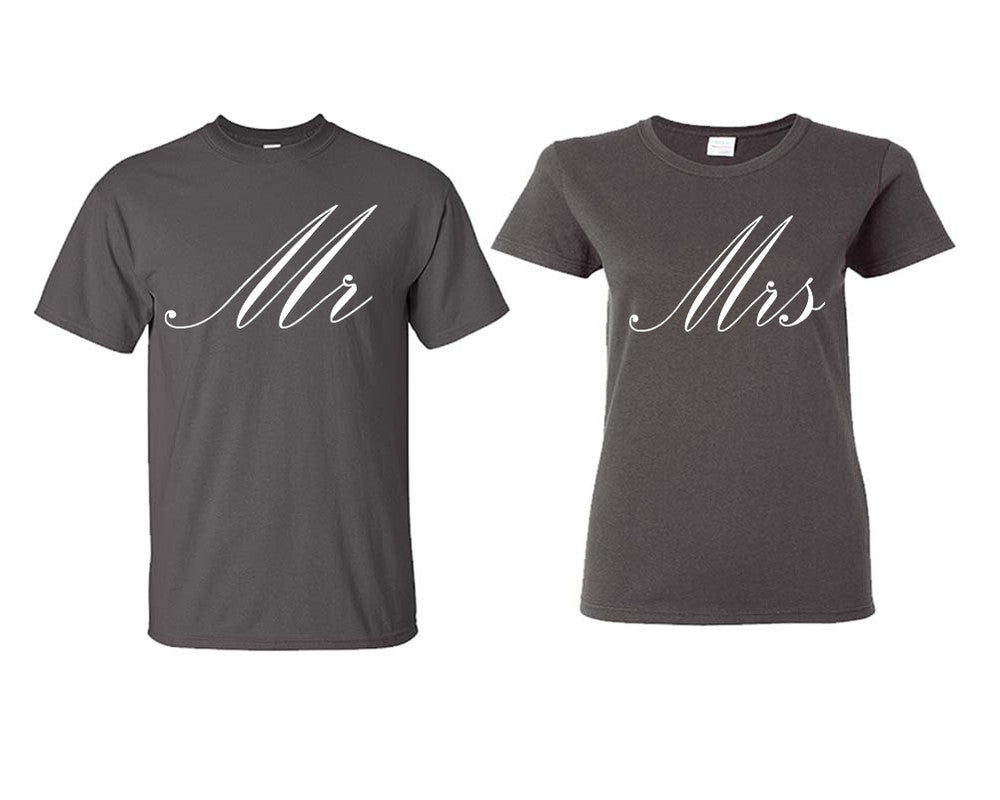 Mr and Mrs matching couple shirts.Couple shirts, Charcoal t shirts for men, t shirts for women. Couple matching shirts.