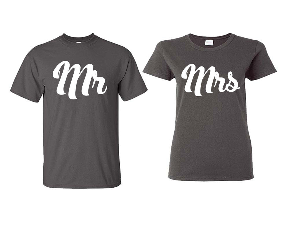 Mr and Mrs matching couple shirts.Couple shirts, Charcoal t shirts for men, t shirts for women. Couple matching shirts.