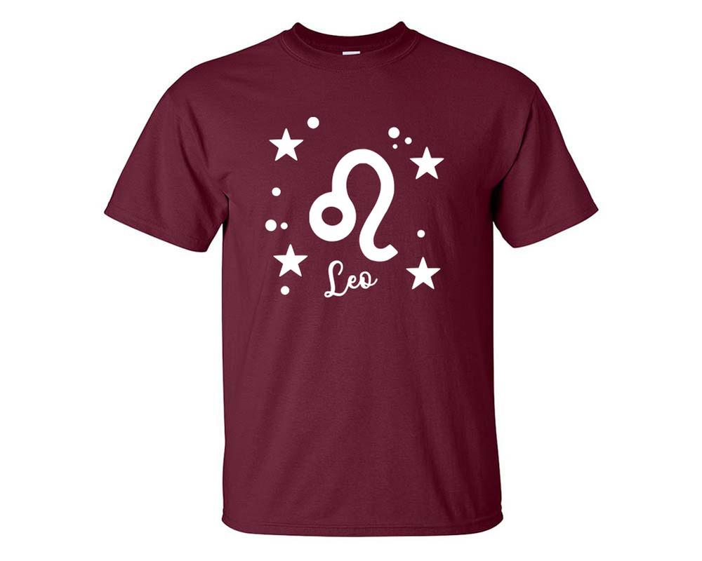 Leo custom t shirts, graphic tees. Maroon t shirts for men. Maroon t shirt for mens, tee shirts.