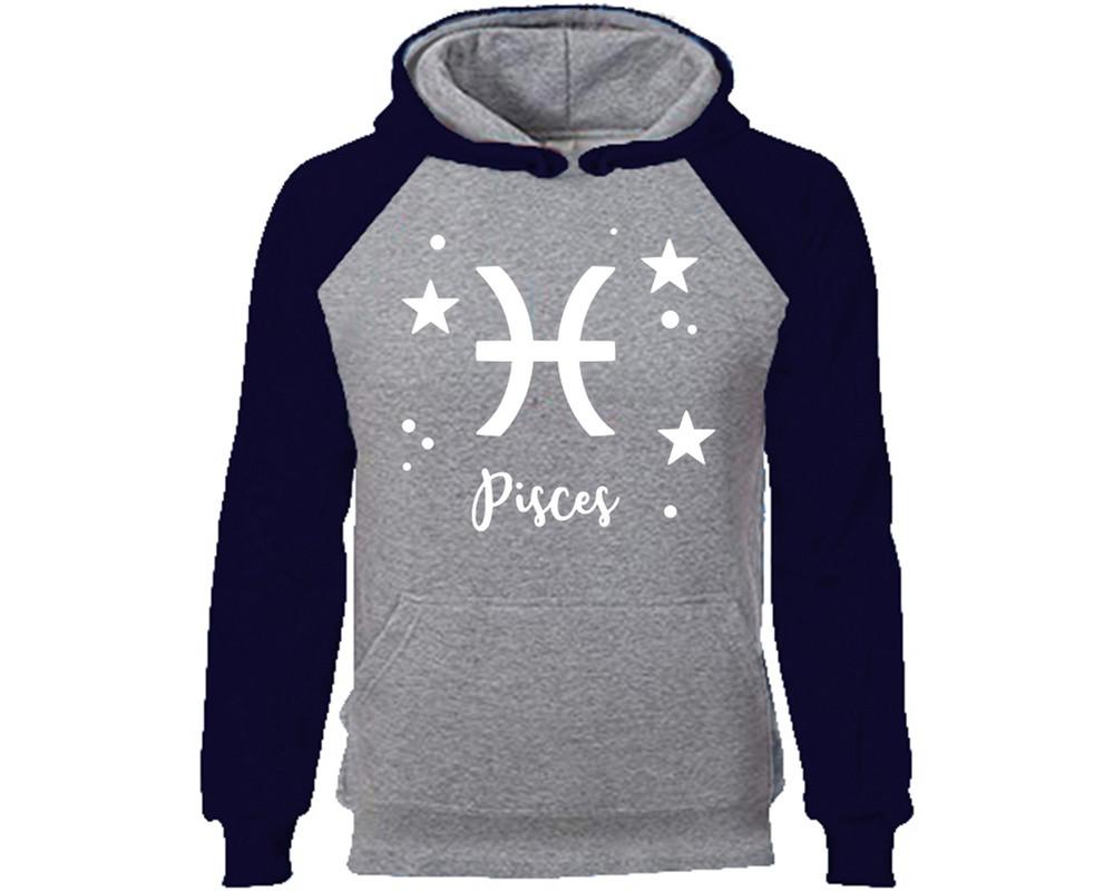 Pisces Zodiac Sign hoodie. Navy Blue Grey Hoodie, hoodies for men, unisex hoodies