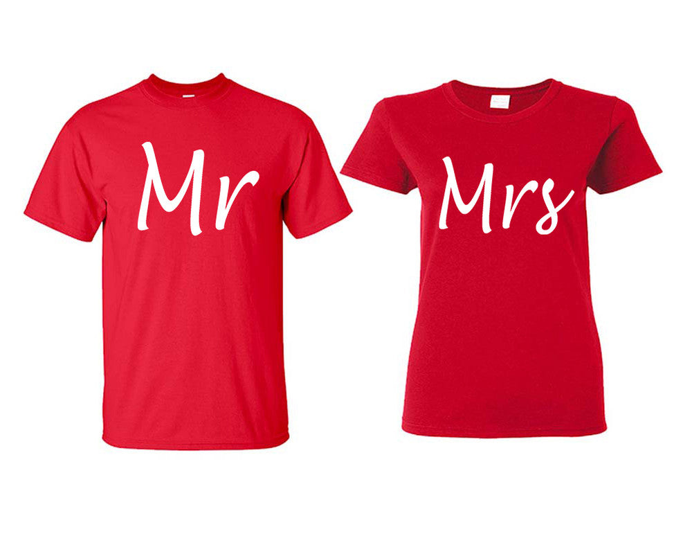 Mr and Mrs matching couple shirts.Couple shirts, Red t shirts for men, t shirts for women. Couple matching shirts.