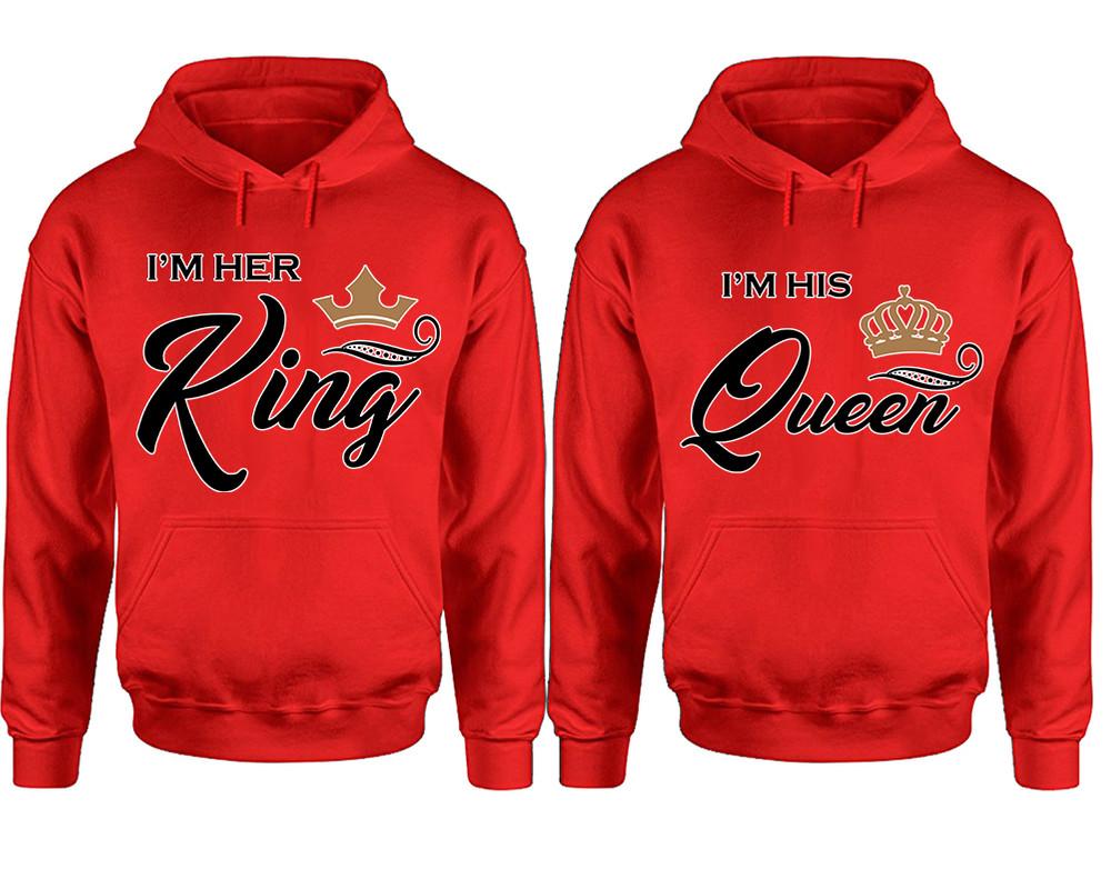 King Queen hoodie, Matching couple hoodies, Red pullover hoodies. Couple jogger pants and hoodies set.