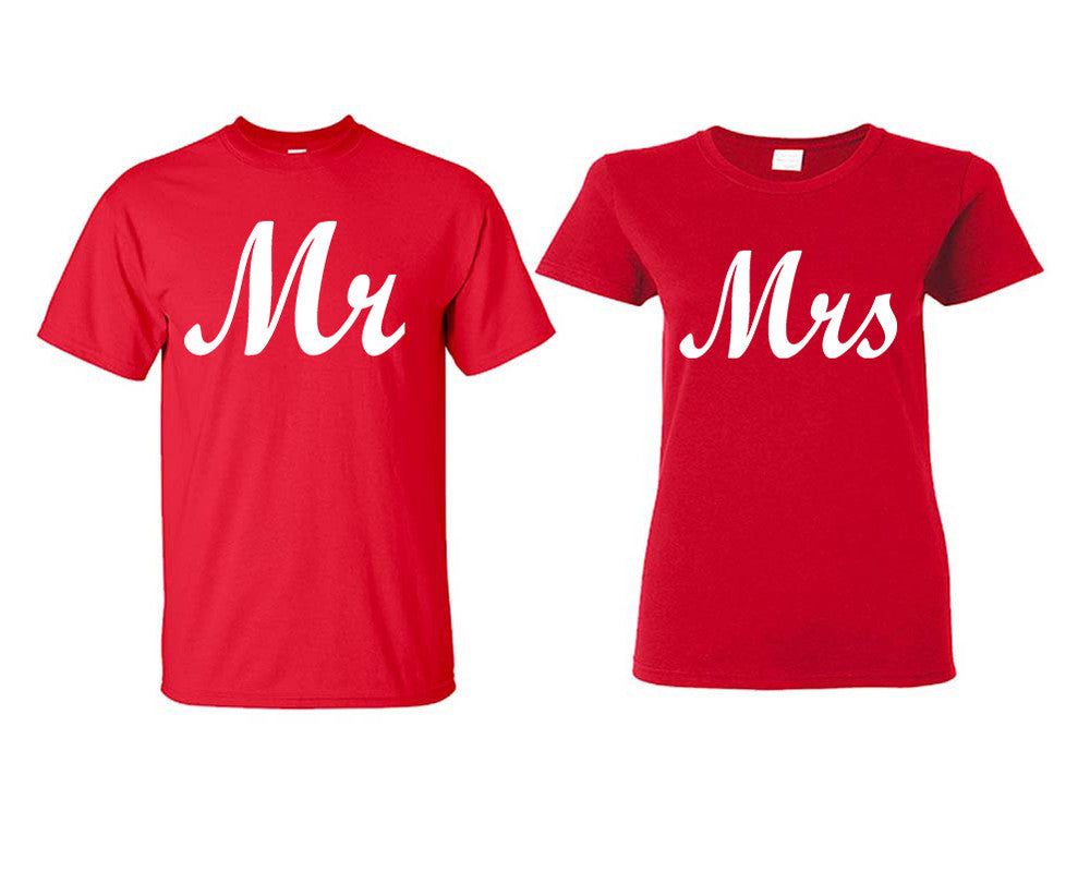 Mr and Mrs matching couple shirts.Couple shirts, Red t shirts for men, t shirts for women. Couple matching shirts.