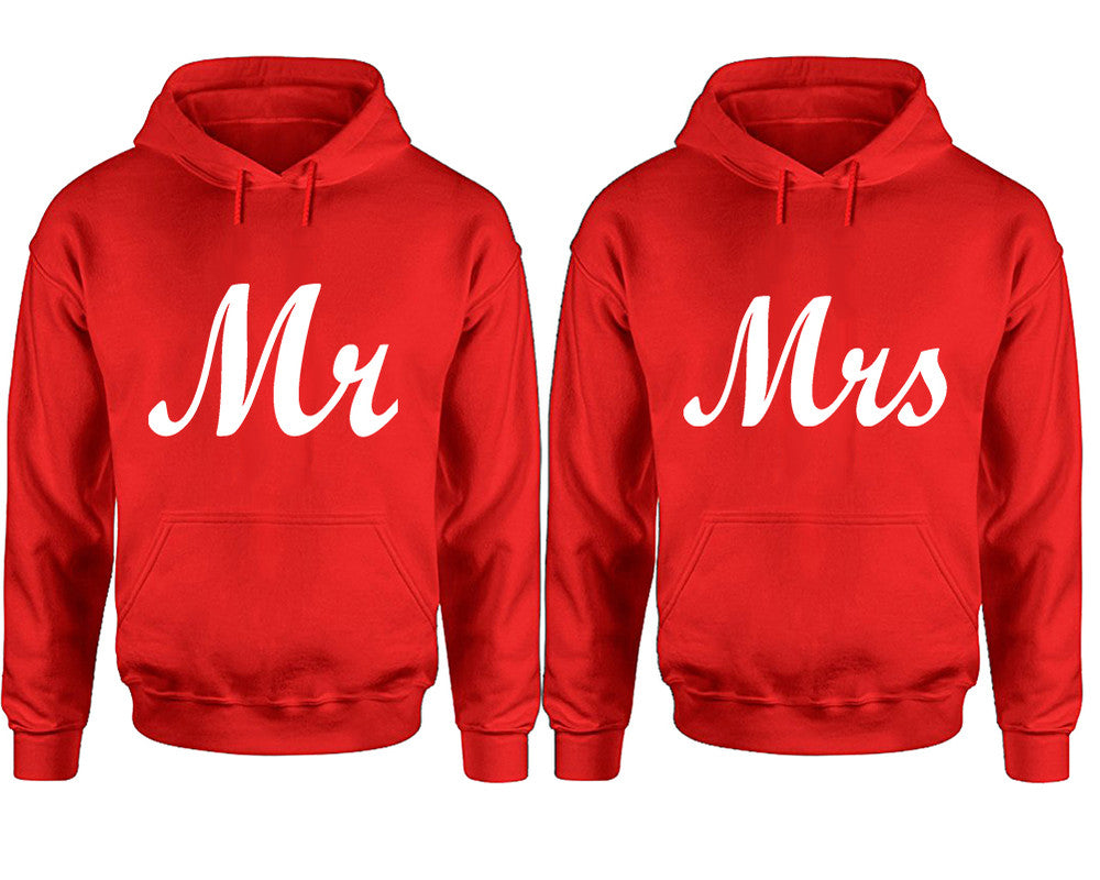 Mr and Mrs hoodies, Matching couple hoodies, Red pullover hoodies