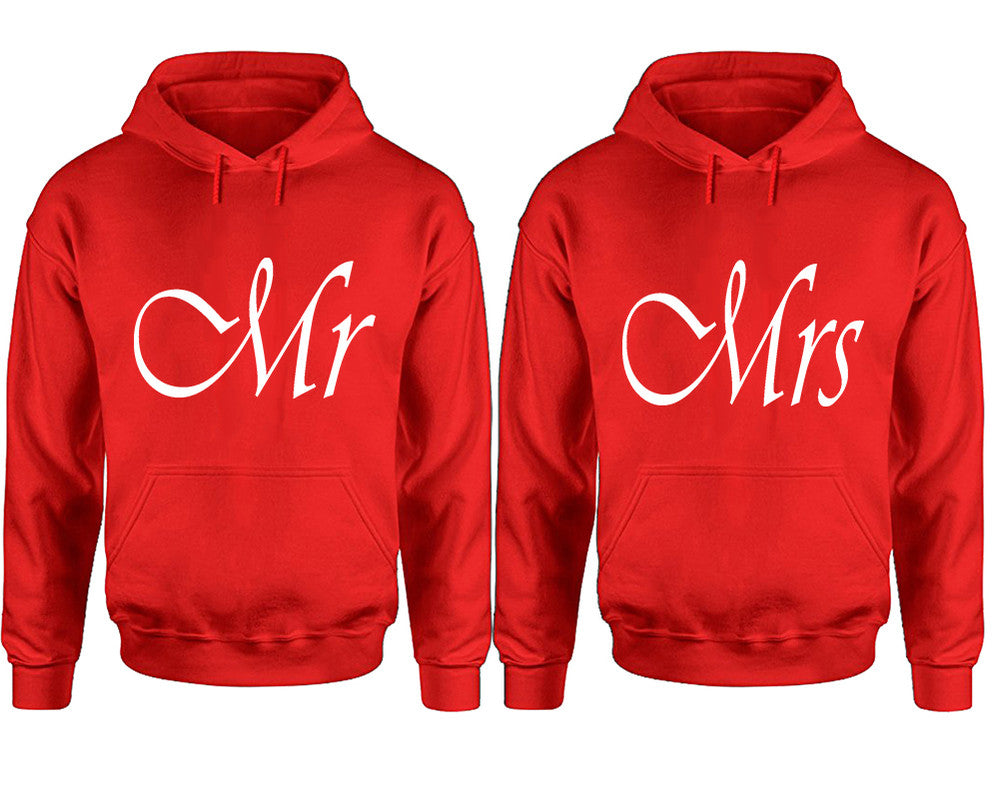 Mr and Mrs hoodies, Matching couple hoodies, Red pullover hoodies