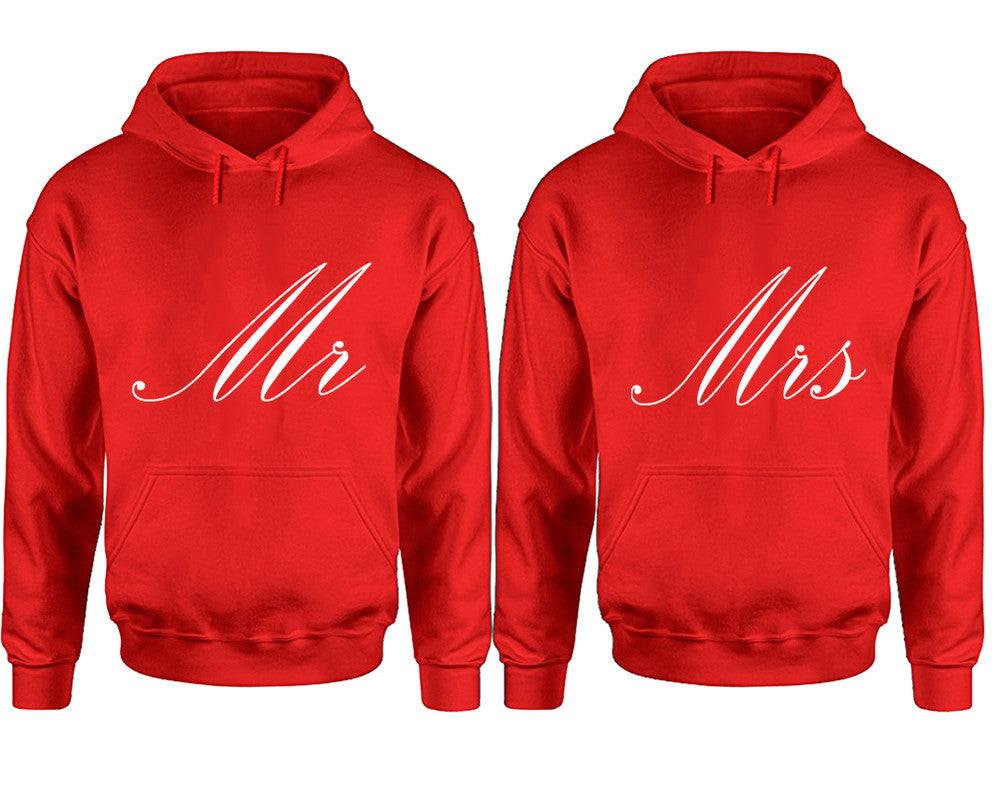 Mr and Mrs hoodies, Matching couple hoodies, Red pullover hoodies