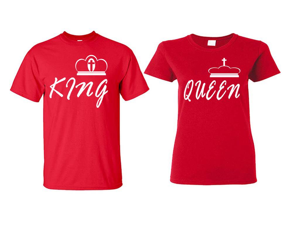 King and Queen matching couple shirts.Couple shirts, Red t shirts for men, t shirts for women. Couple matching shirts.