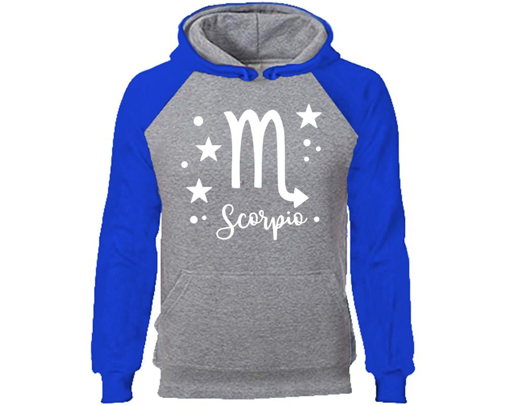 Scorpio Zodiac Sign hoodie. Royal Blue Grey Hoodie, hoodies for men, unisex hoodies