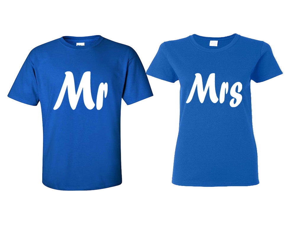Mr and Mrs matching couple shirts.Couple shirts, Royal Blue t shirts for men, t shirts for women. Couple matching shirts.