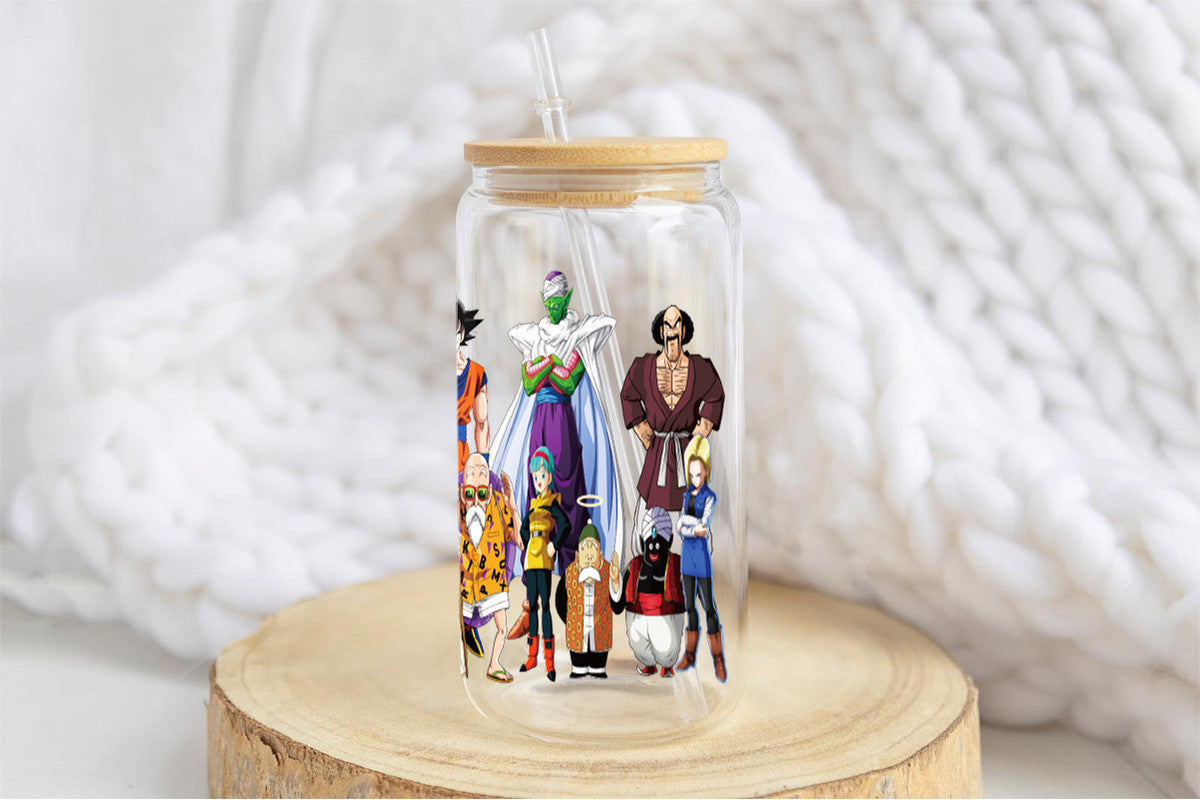 Dragon Ball Tumbler Glass Cup With Lid And Straw