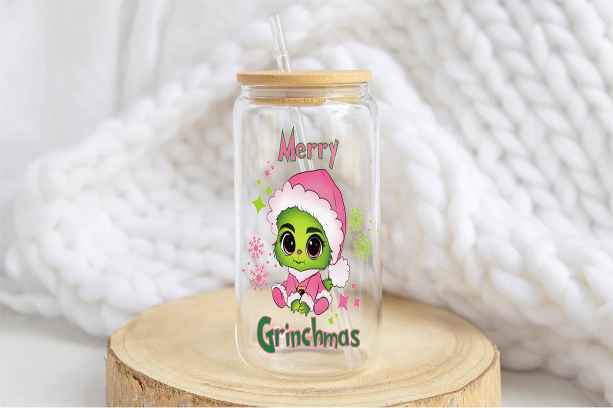 Grinchmas 16oz Tumbler Cup With Bamboo Lid And Straw, 