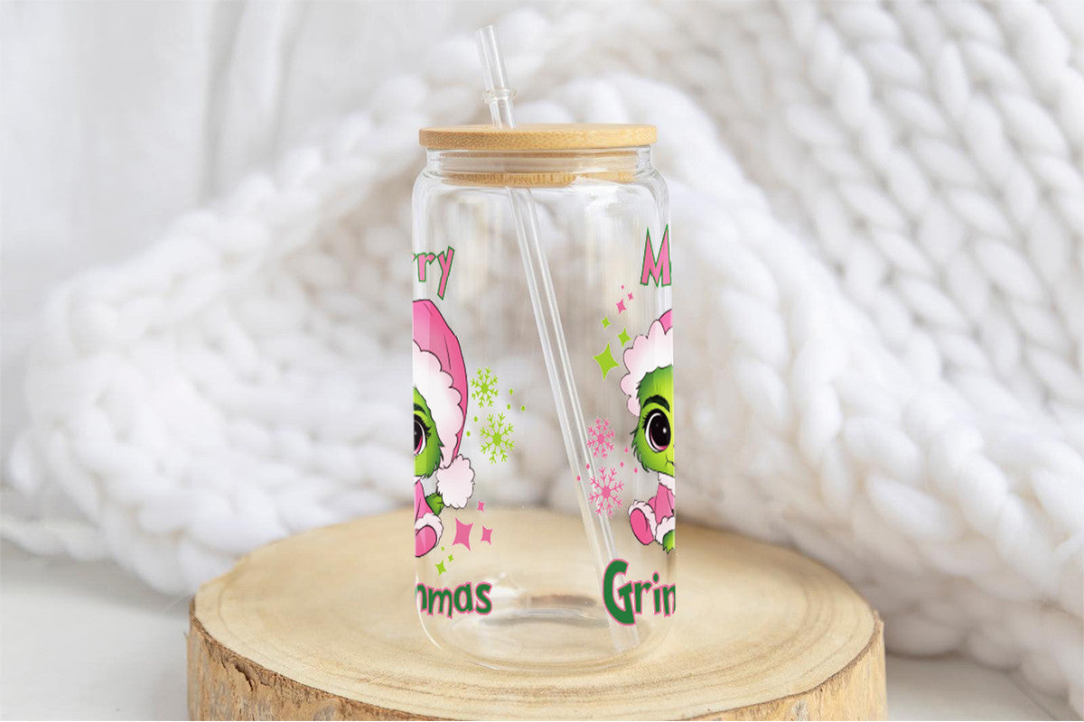 Grinchmas 16oz Tumbler Cup With Bamboo Lid And Straw, 