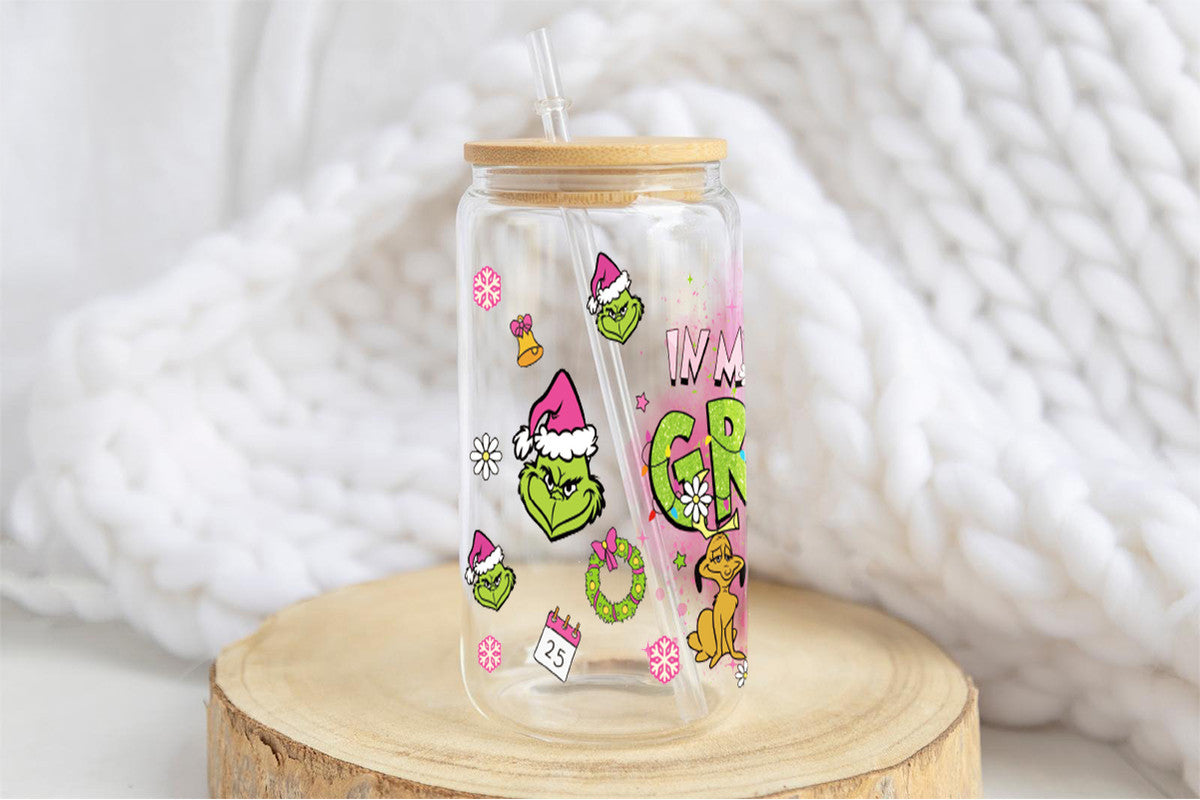 Grinch Era 16oz Tumbler Cup With Bamboo Lid And Straw, 