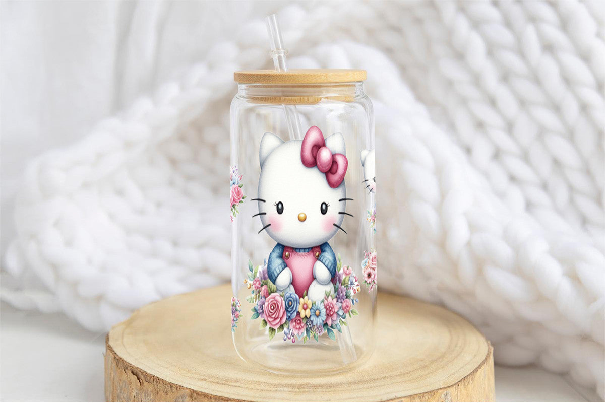 Hello Kitty 16oz Tumbler Cup With Bamboo Lid And Straw, 