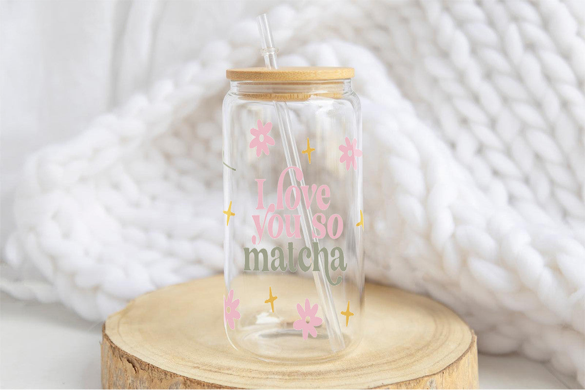 I Love Mateha 16oz Tumbler Cup With Bamboo Lid And Straw, 