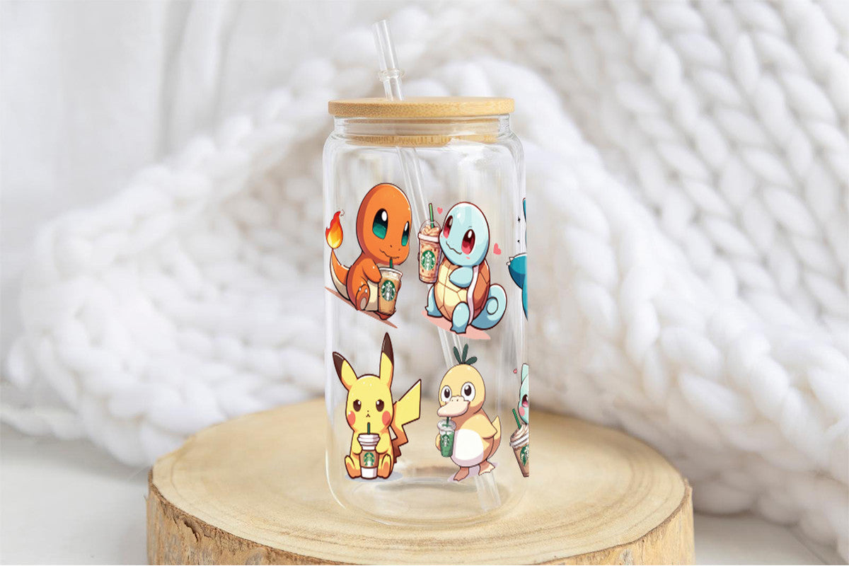 Pokemon 16oz Tumbler Cup With Bamboo Lid And Straw, 