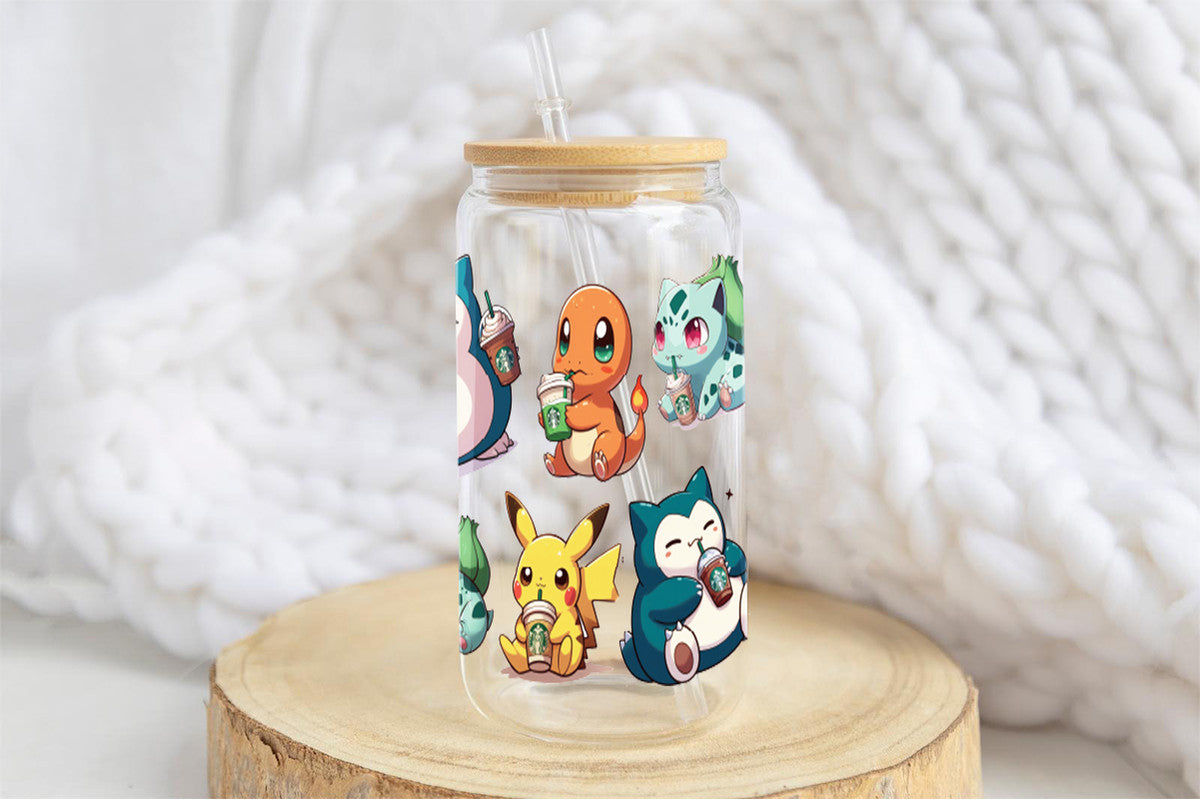 Pokemon 16oz Tumbler Cup With Bamboo Lid And Straw, 