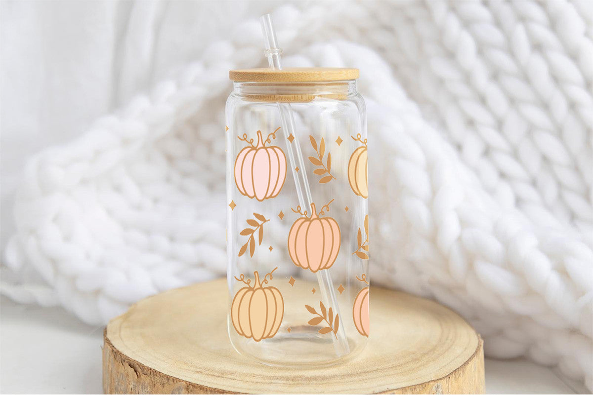 Pumpkin 16oz Tumbler Cup With Bamboo Lid And Straw, 