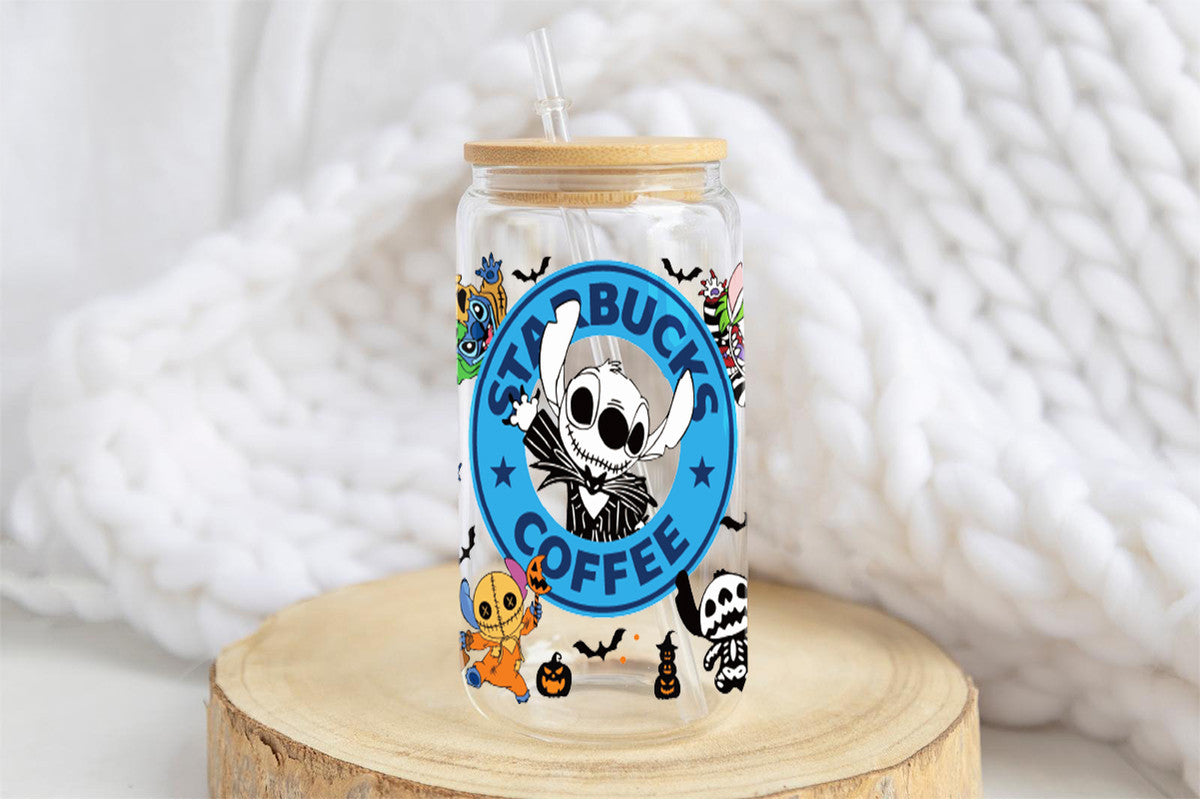 Stitch 16oz Tumbler Cup With Bamboo Lid And Straw, 