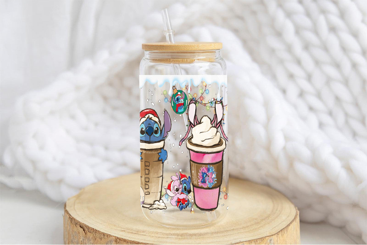 Stitch 16oz Tumbler Cup With Bamboo Lid And Straw, 