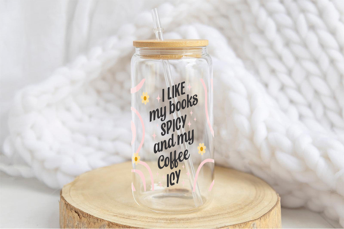 i like my books 16oz Tumbler Cup With Bamboo Lid And Straw, 