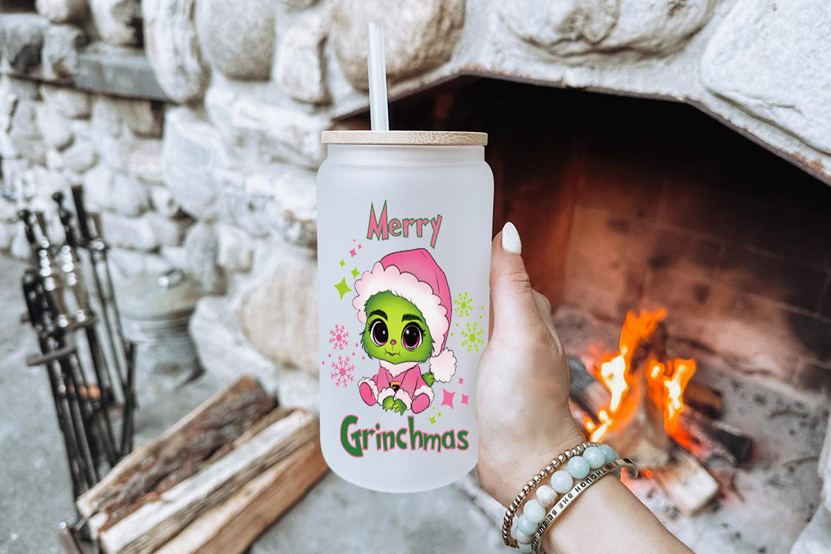 Grinchmas 16oz Tumbler Cup With Bamboo Lid And Straw, 