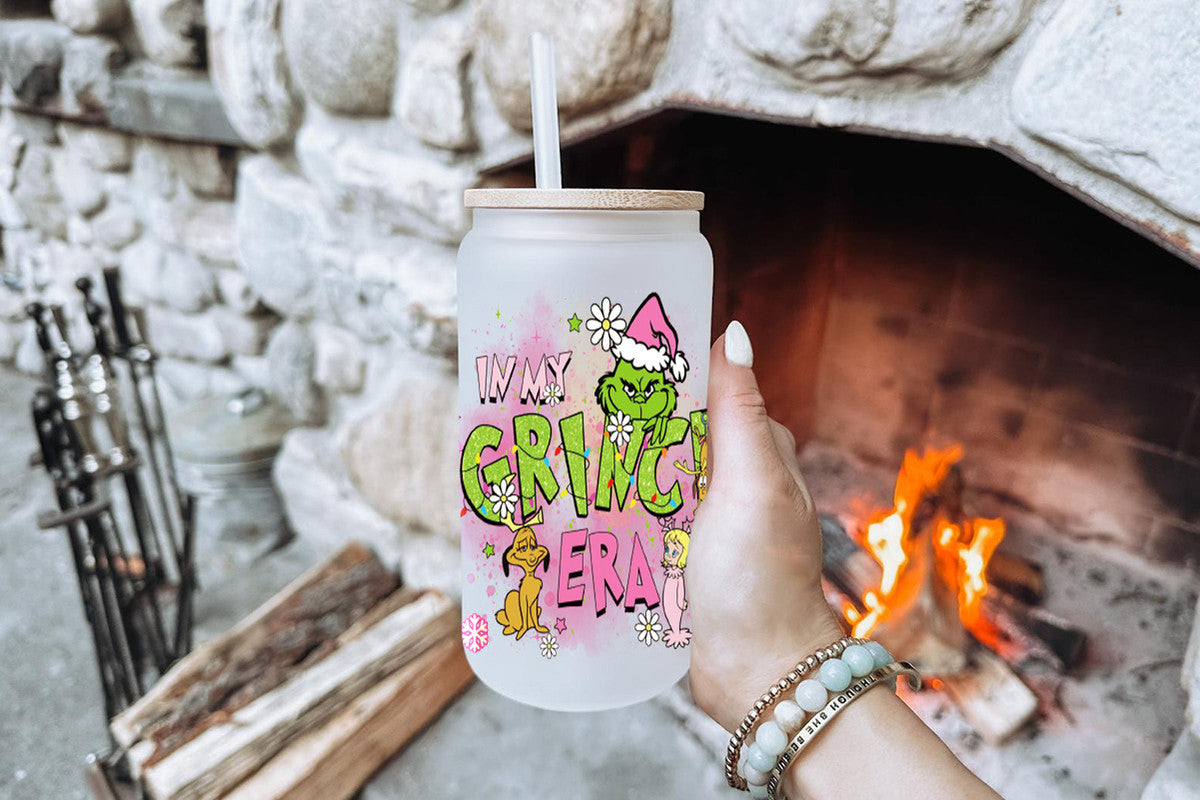 Grinch Era 16oz Tumbler Cup With Bamboo Lid And Straw, 