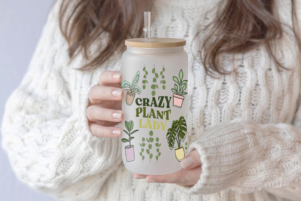 Crazy Plant Lady 16oz Tumbler Cup With Bamboo Lid And Straw, 