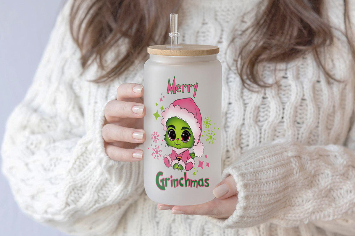 Grinchmas 16oz Tumbler Cup With Bamboo Lid And Straw, 